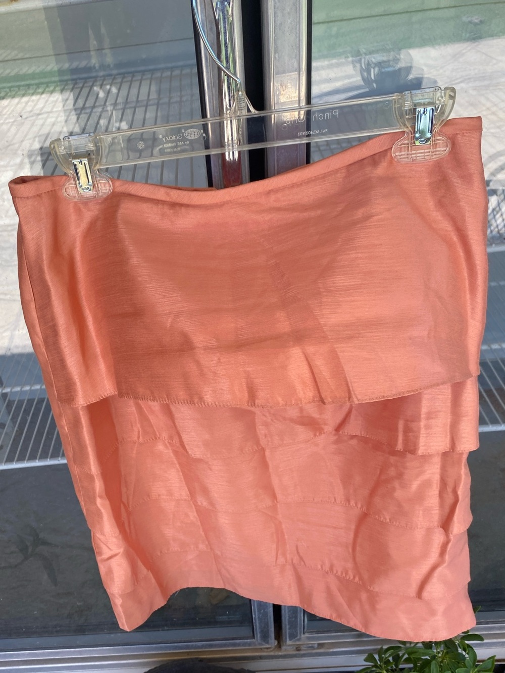 Strapless Coral Tiered Pencil Skirt